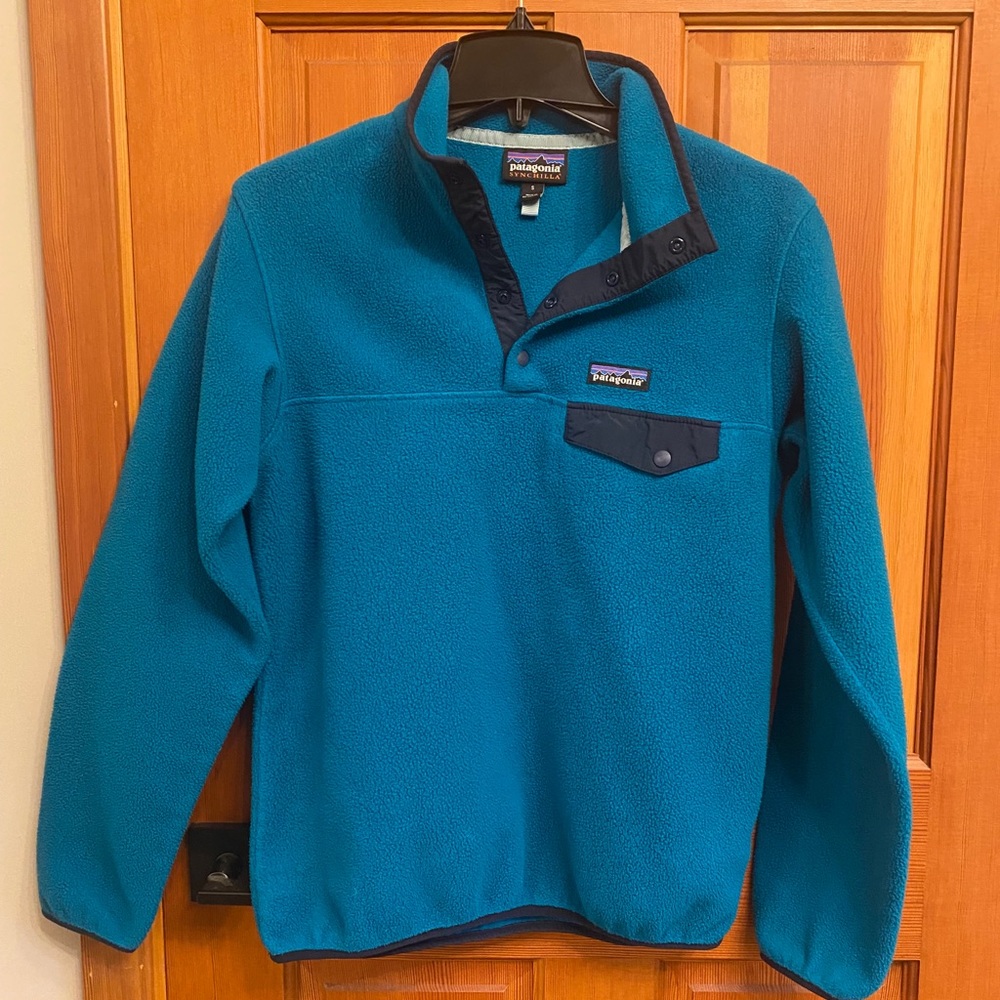 Patagonia Synchilla Fleece Turquoise/Navy Blue S